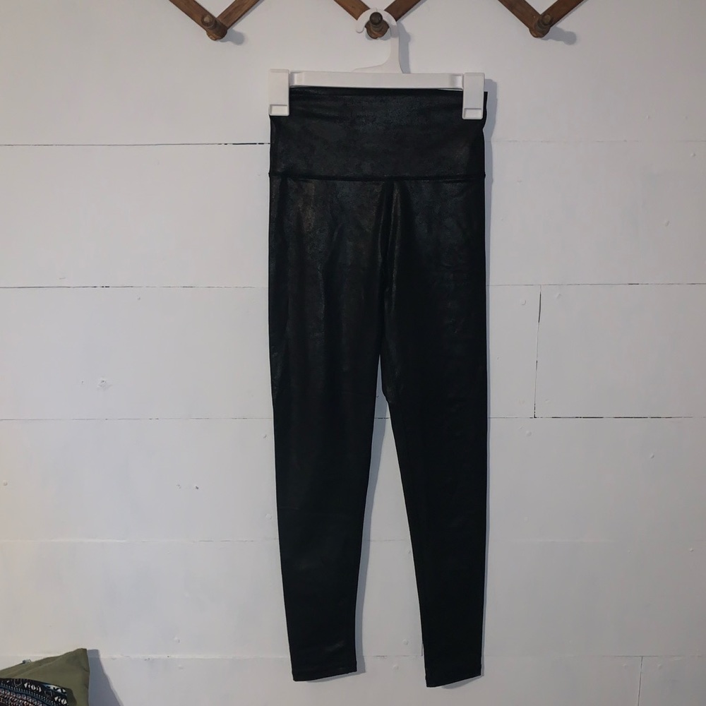 Black leather Aerie leggings